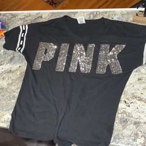 Victoria Secret Pink glitter tee